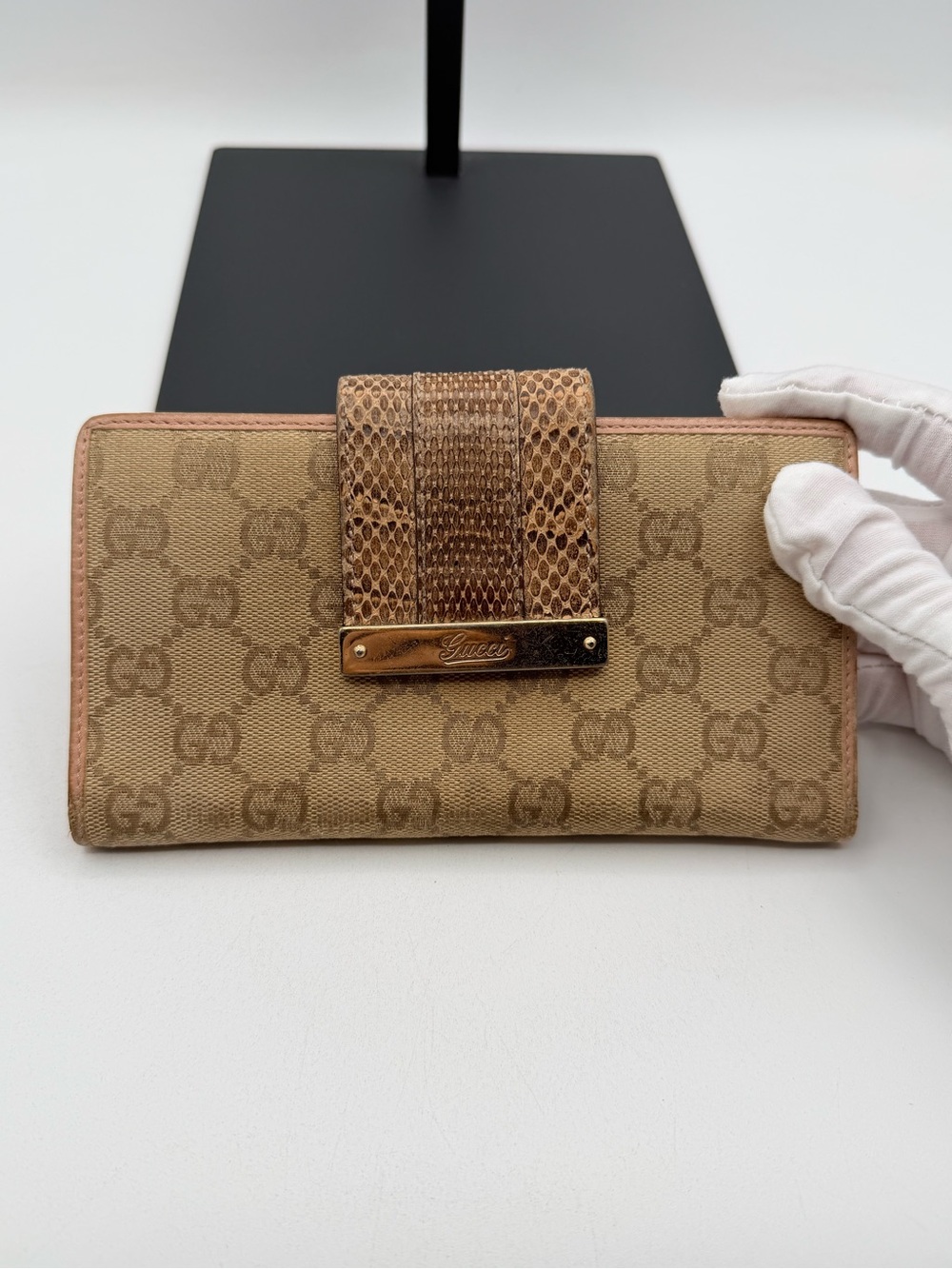 Gucci Snake Skin Flap Wallet
